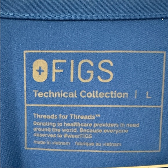 Figs Men's / Women’s Technical Collection Royal Blue Scrub Top - Size Large - Picture 2 of 7